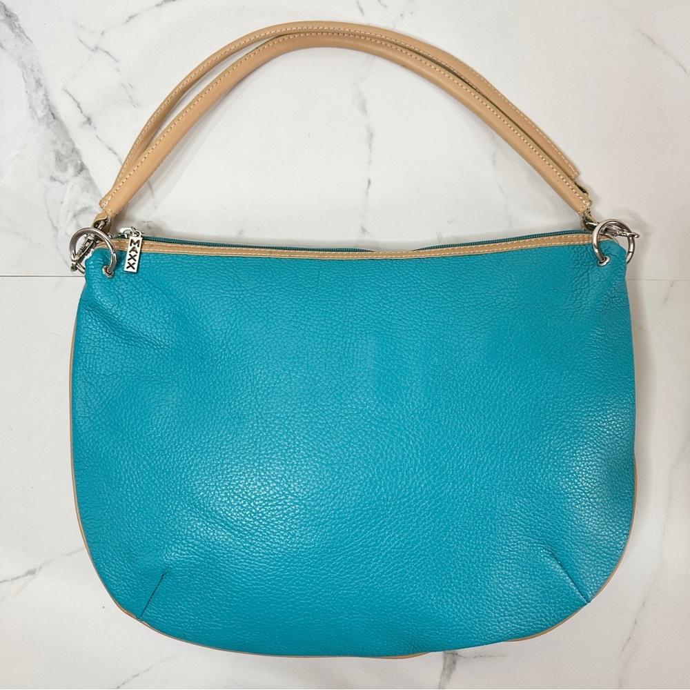 Maxx NY Turquoise Leather Hobo Bag Convertible Shoulder to Crossbody - Picture 5 of 10